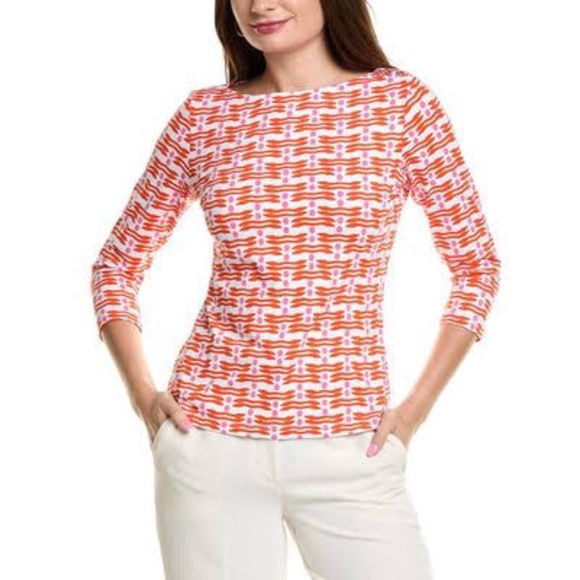 J Mclaughlin Catalina cloth wavesong geometric print top - Picture 4 of 9